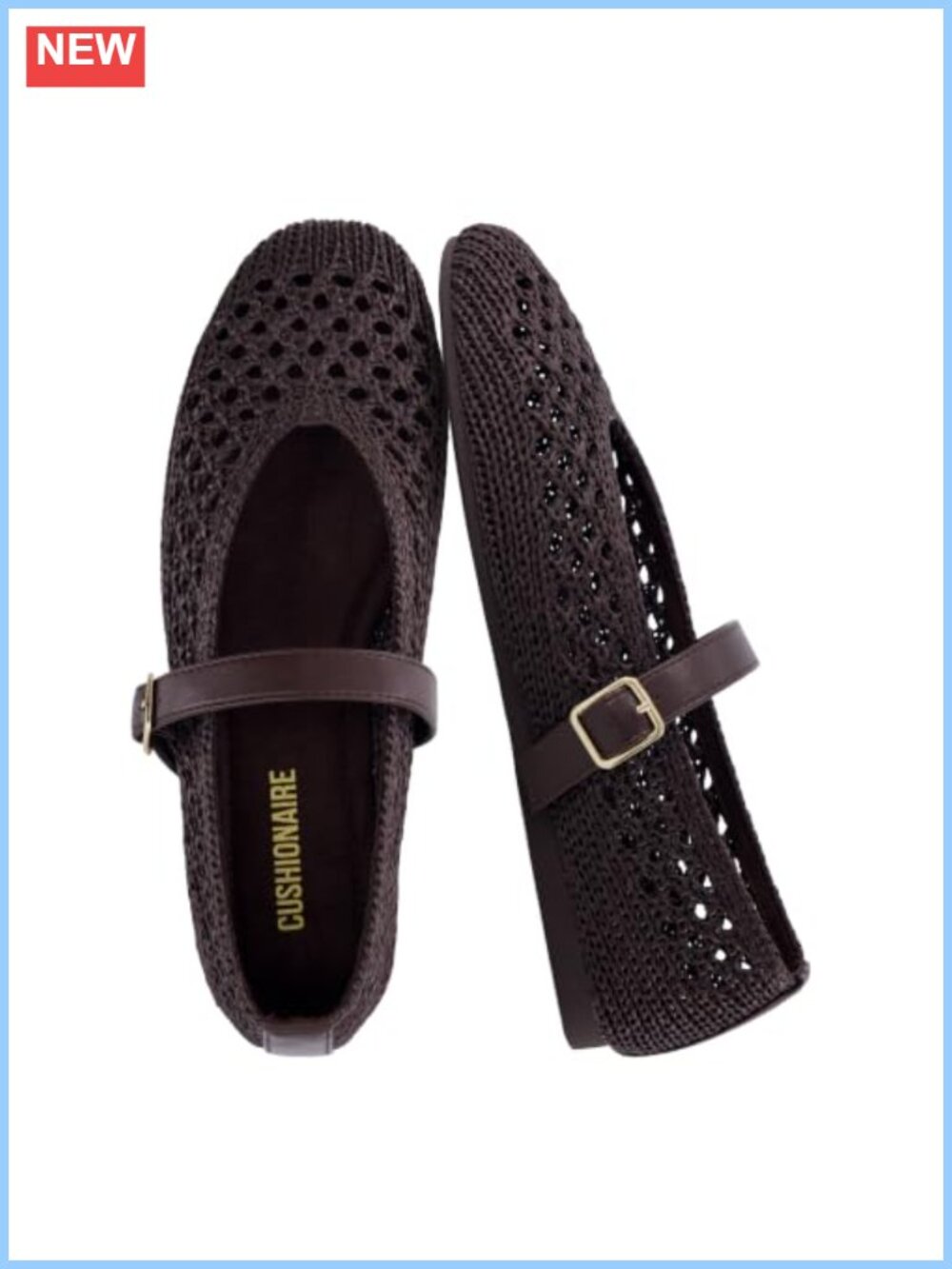 CUSHIONAIRE Graff Woven Ballet Flats Mary Jane Shoes for Women
